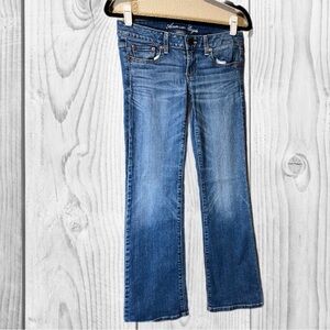 American Eagle Outfitters Women's Medium Blue Flare Jeans straight stretch sz 2